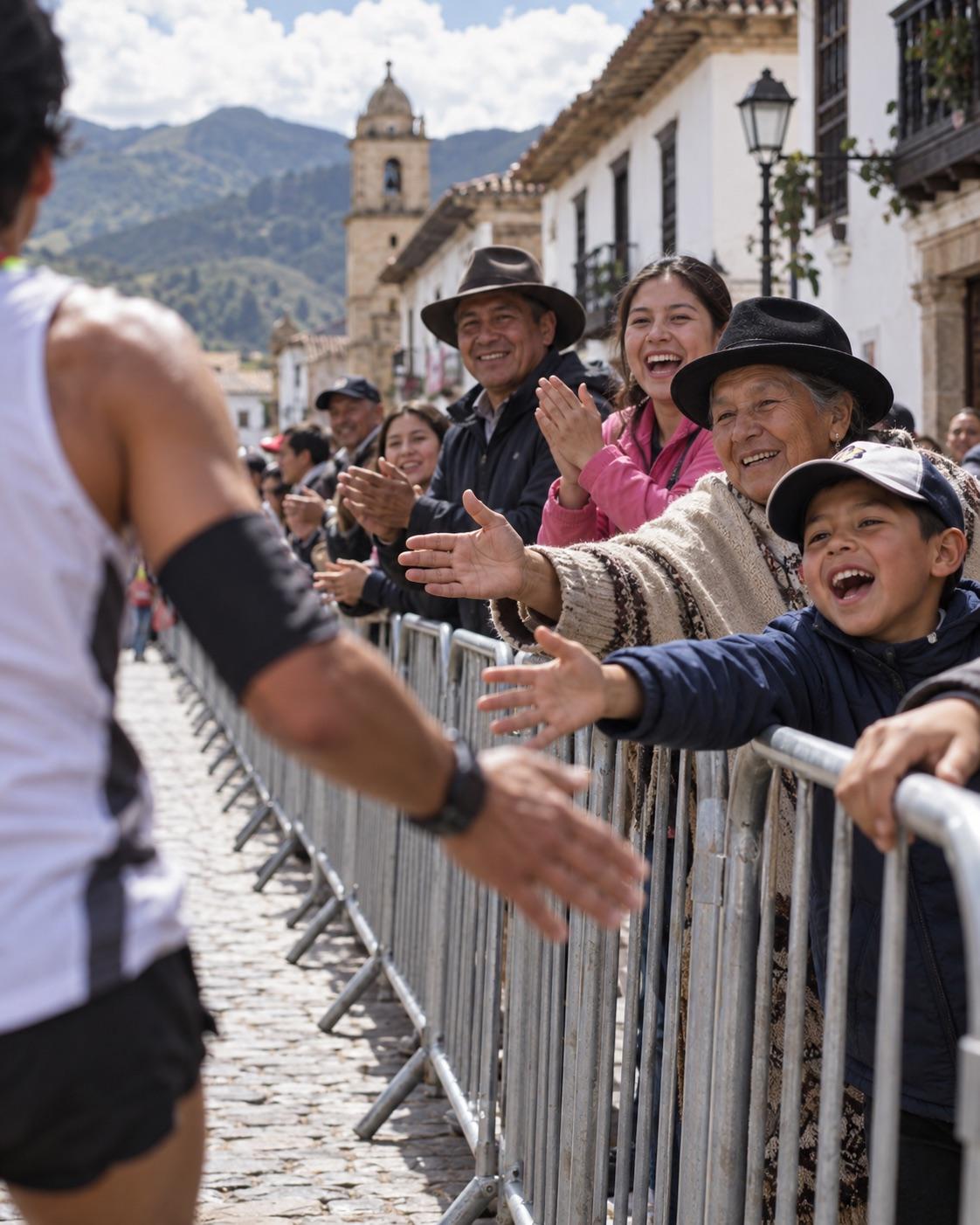 Escena de campaña inspirada en el público que acompaña una carrera